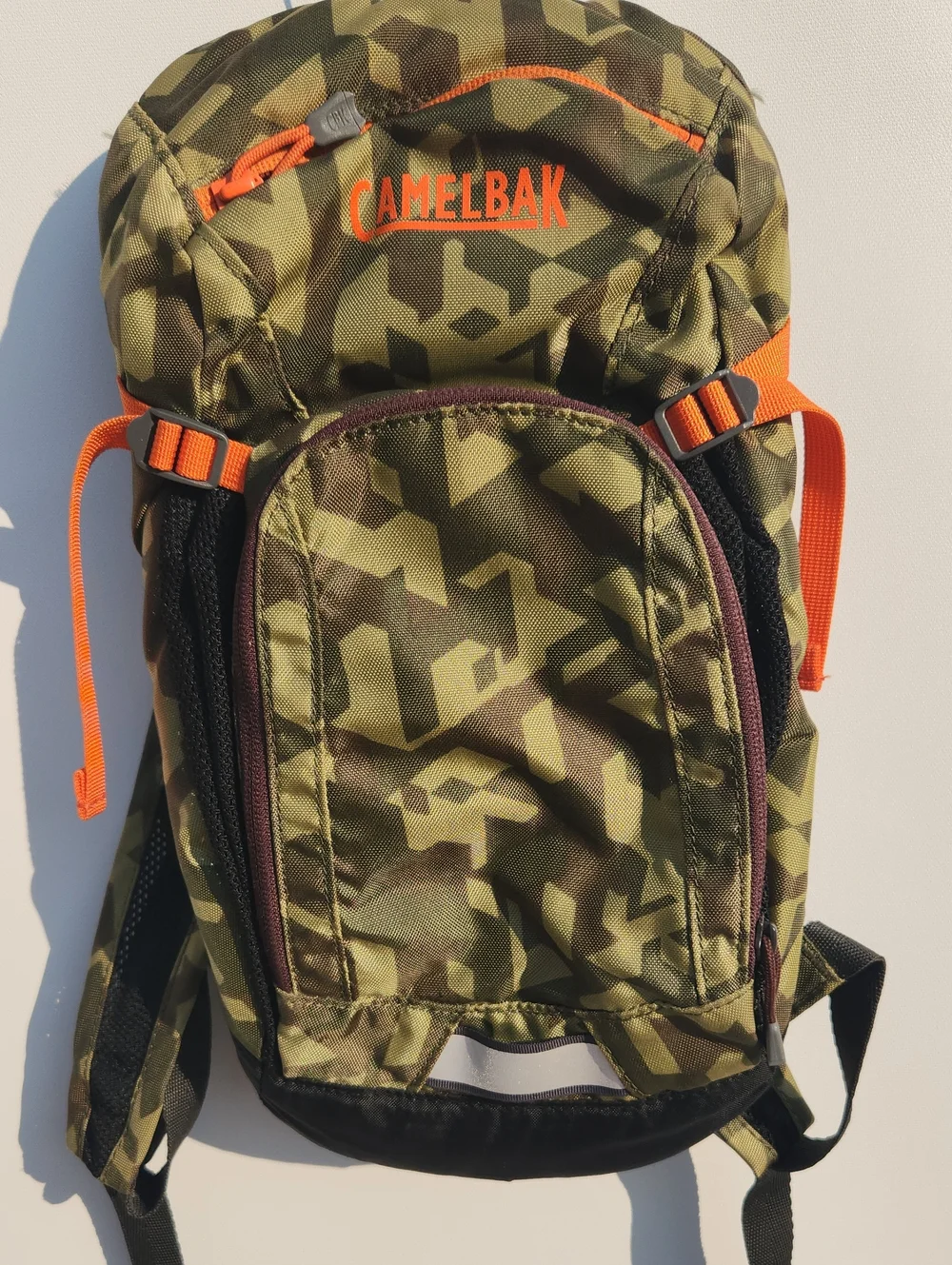 Camelbak Olive Green Camo Hydration Pack No Bladder. with Orange Accents